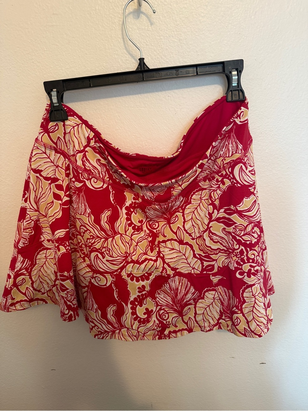 Red and Cream Floral A-Line Women's Skirt